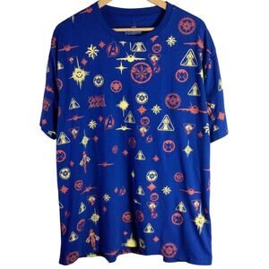 Captain Marvel AOP All Over Print T Shirt Blue 2XL XXL